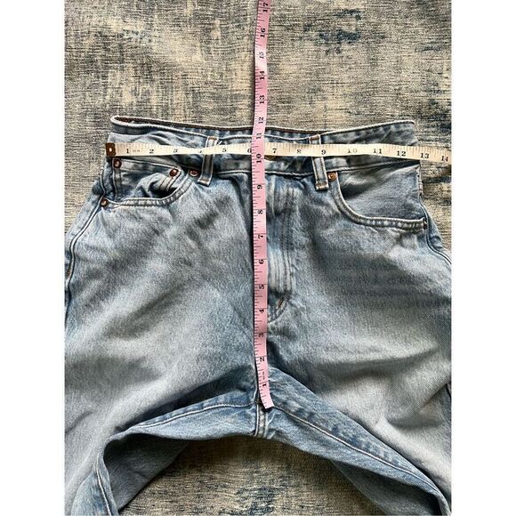 Madewell Light Wash Distressed Curvy 90's Straight Leg High Rise Jeans 25 - Picture 8 of 9